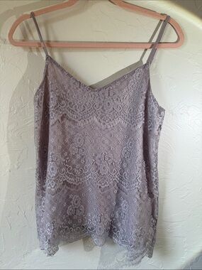 Maurices Lavender-Gray Lace V-Neck Camisole